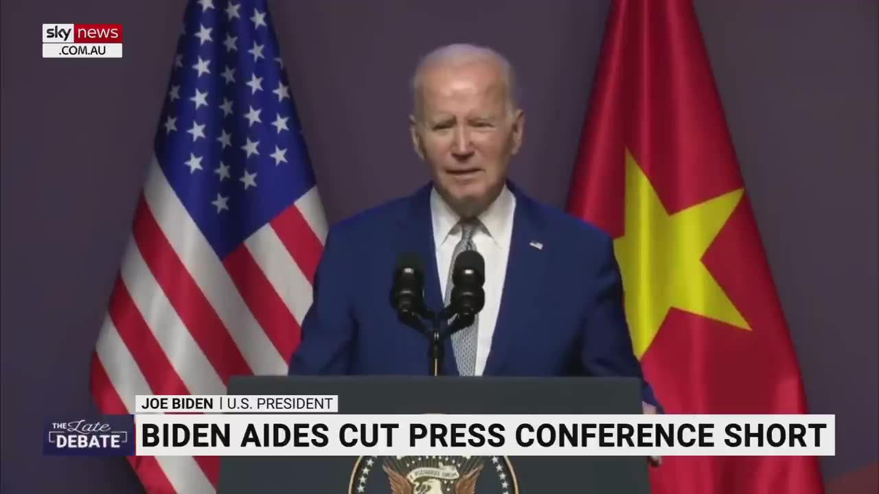 White House staff cuts Joe Biden's Vietnam press conference