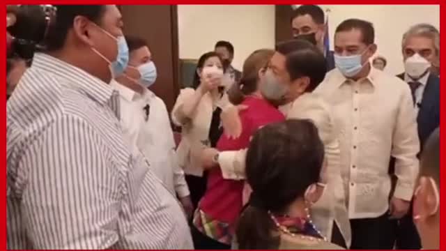 BBM-Sara, nagkita sa Batasang Pambansa para sa proklamasyon。น