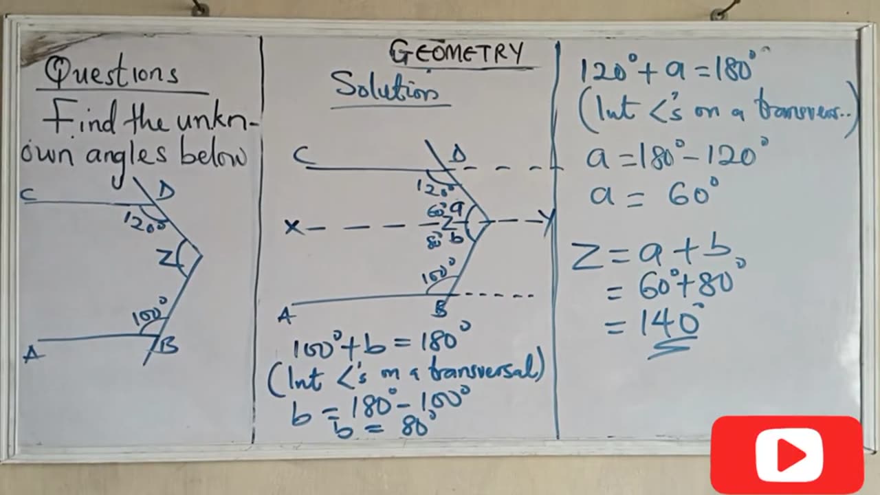 Solutions to Problems on Straight lines and Angles . Simplified