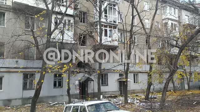 Consequences of the shelling of Shchorsa Street in the center of Donetsk