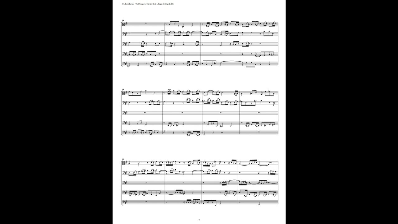 J.S. Bach - Well-Tempered Clavier: Part 1 - Fugue 16 (Trombone Quintet)