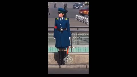 Female traffic officer in North Korea🤫