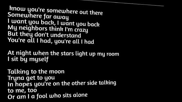 talking to the moon - slowed + reverb lirik