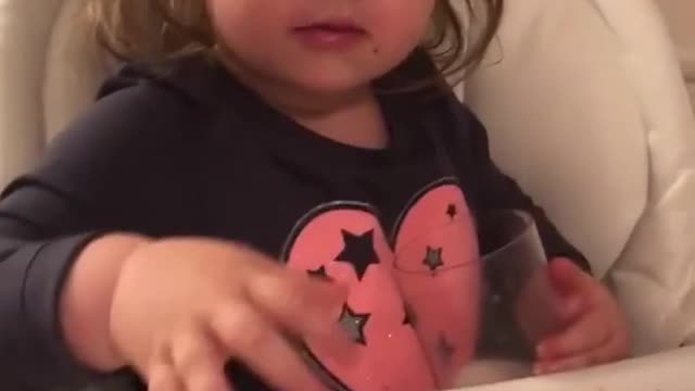 Daughter Imitates Father As He Speaks Foul Words