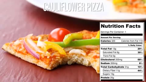 Cauliflower veg pizza; healthier and happier.