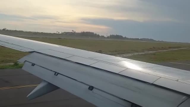 airplane wing when landing