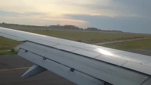 airplane wing when landing