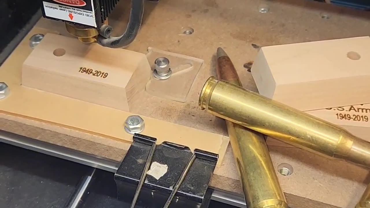 50bmg Funeral Ashes Urns Bases Laser Etched with My Genmitsu 3018Pro. www.whatsyourcaliber.com