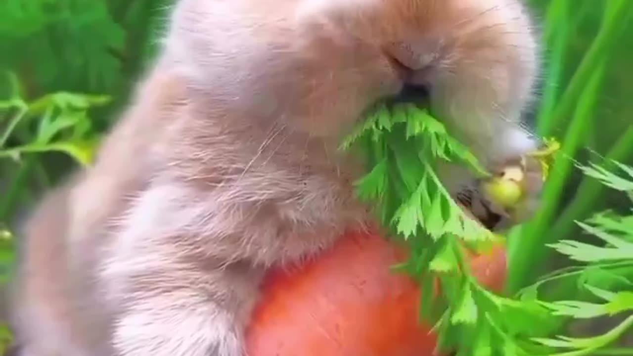 Little cute rabbit enjoying his life