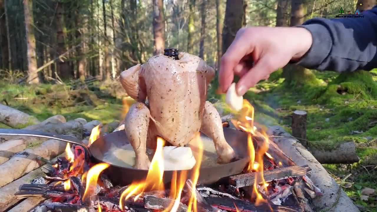 🔥Whole Chicken Prepared in the Forest🔥