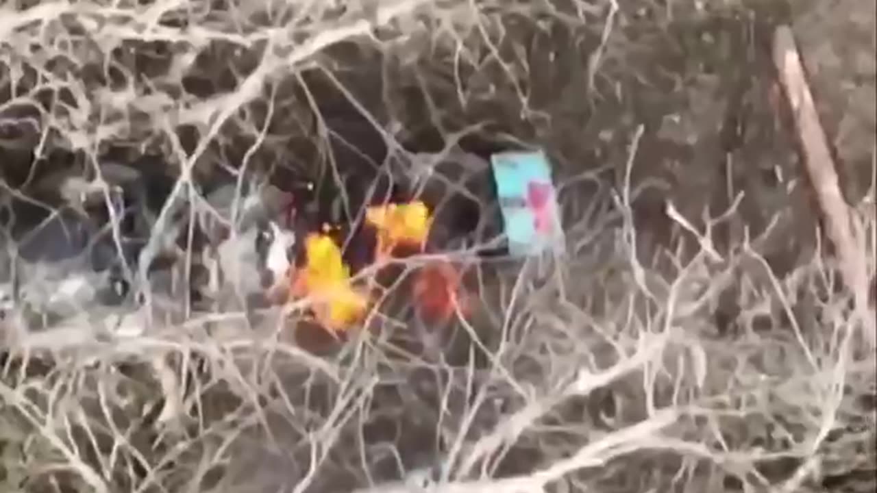 Ukrainian Drones Set Fire to a Russian Quad