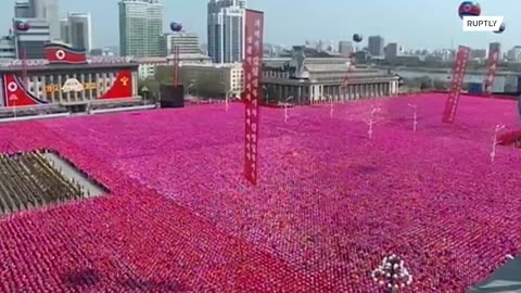 Tens of thousands of people participated in a massive choreography in Pyongyang,