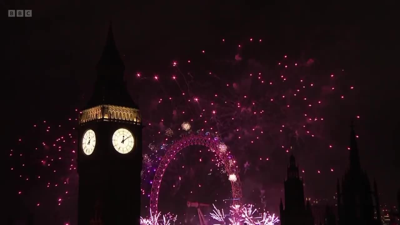 Happy New Year Live! 🎆 London Fireworks 2024 🔴 BBC