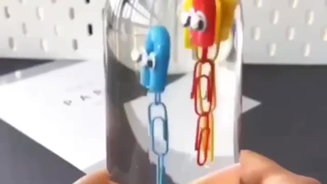 Fun Kids Activity (Colored Paper Clips Floating In Water)😎