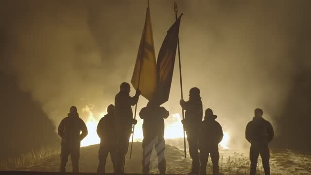 Azov performs torch ritual during the winter solstice (Dec 22, 2022)