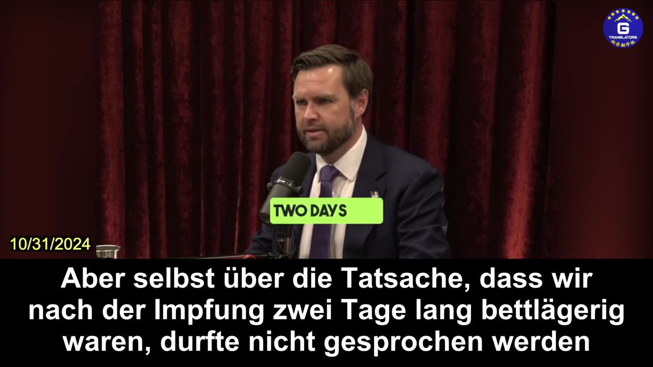 【DE】J.D. Vance berichtet über seine Erfahrungen mit dem Covid-19 Impfstoff.