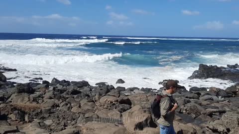 JANUBIO impresionante oleaje-senderismo costero/vlnobitie - pobrežná turistika/Lanzarote, Canarias