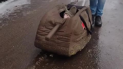 Sphynx Cat Rides in T-34 Tank Cat Carrier