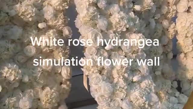 White rose hydrangea simulation flower wall