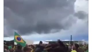 People Attacked the Mounted Police in Brazil