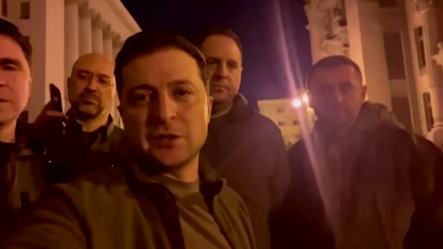 'We are here' -defiant Zelenskiy on the streets of Kyiv