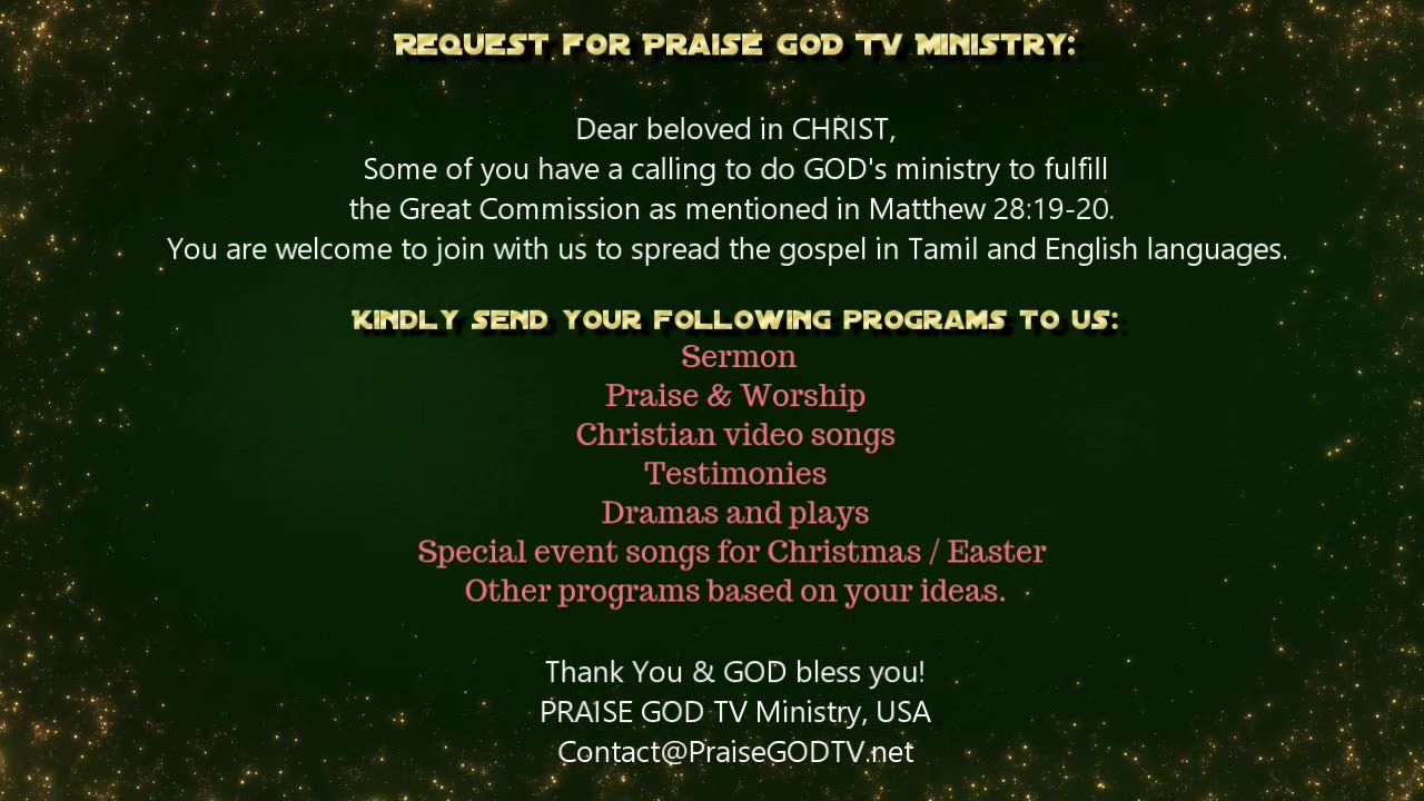 PRAISE GOD TV Ministry