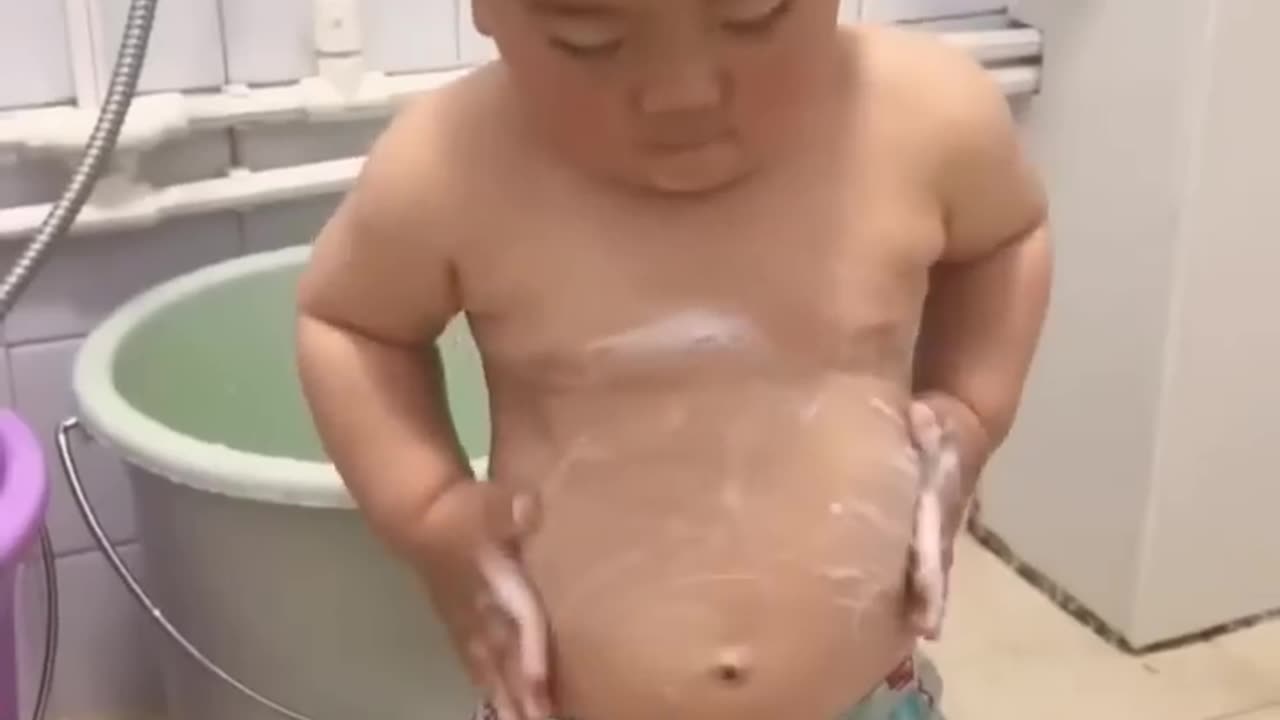 Cute Baby Taking Shower #shortvideo