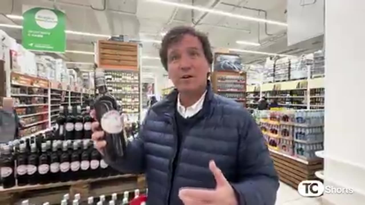 Tucker shopping in Russia