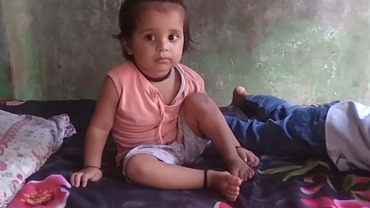 Cute baby girl smiling.