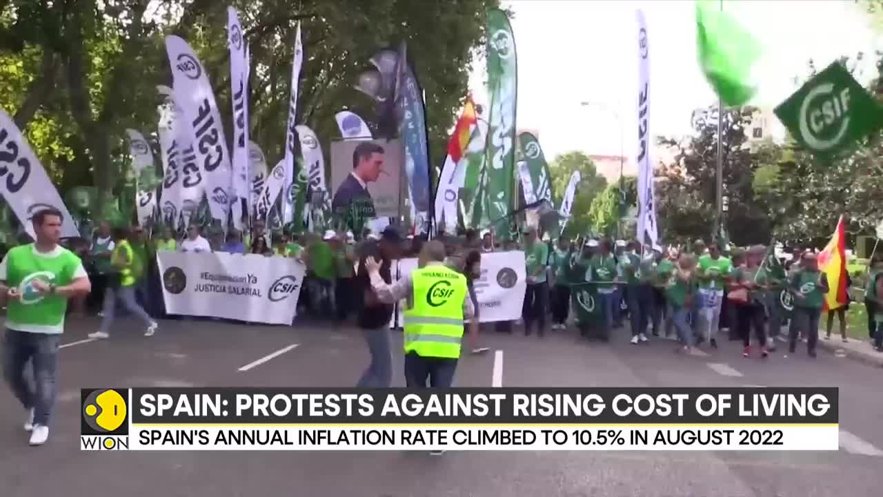 Over 10,000 civil servants take to streets in Spain over wage rise | Latest News | WION