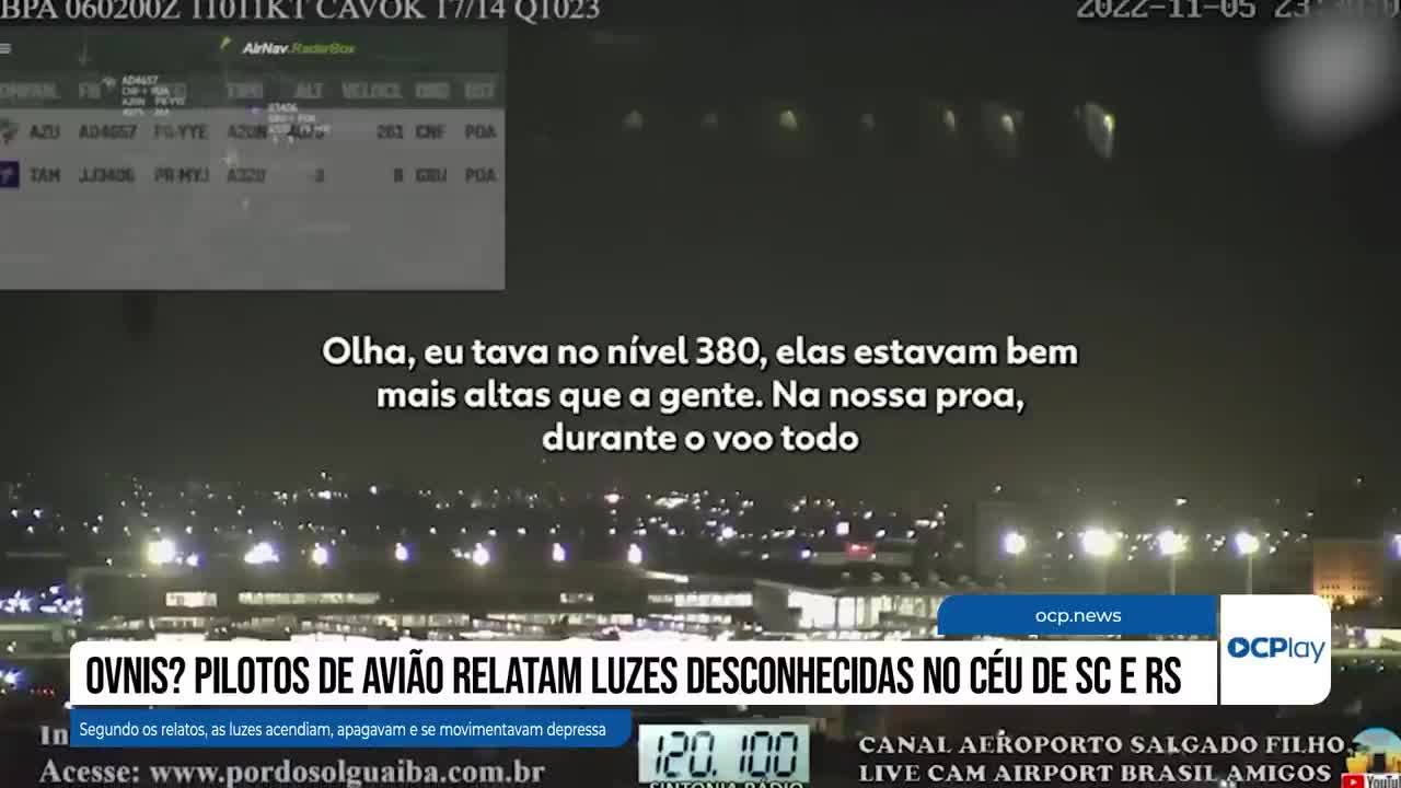 OVNIs? Pilotos de avião relatam luzes desconhecidas no céu de SC e RS