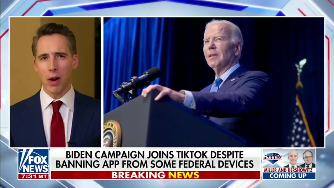 Senator Josh Hawley : Joe Biden On Tik Tok Is Pathetic