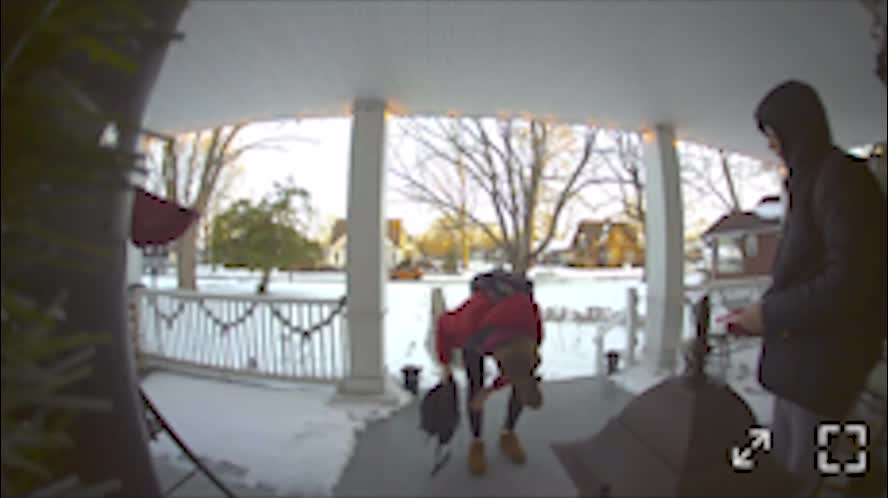 Sister Stumbles on Steps in Front of Brother