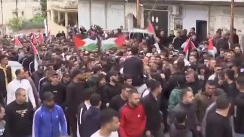 Massive funeral ceremony held for Palestinian killed in Israeli military raid