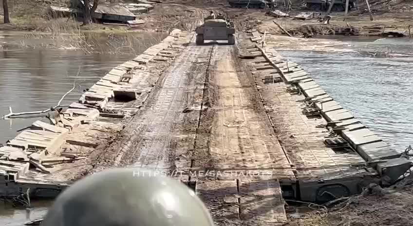 Russian armor crossing a river somewhere in the Kharkov region