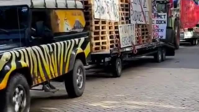 Protesting farmers on their way to Alkmaar - Netherlands