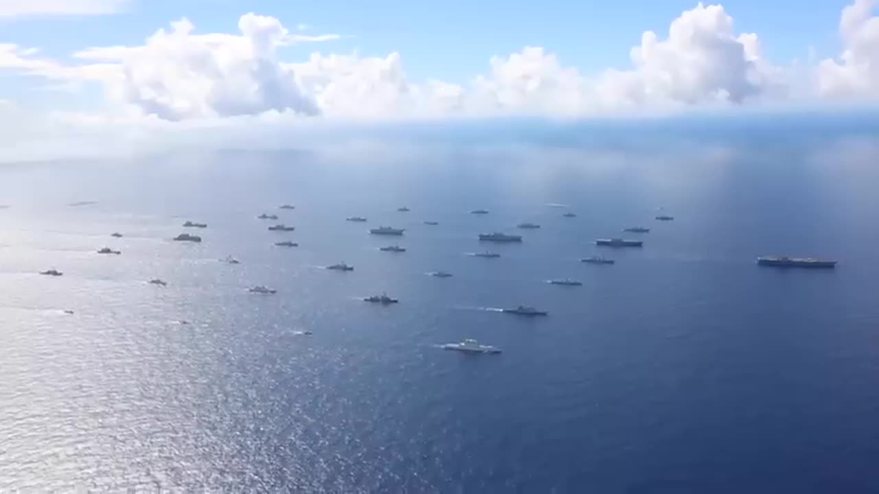 Rimpac 2022 fleet sails in formation.,.