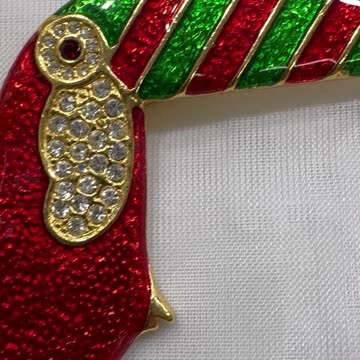 18KGP Toucan Crystal Brooch (2.75” x 2.25”). Made with Swarovski Crystal. Gift
