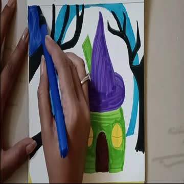 How to Draw a Witch House Easy | Drawing A Witch House | How to Draw A Witch House Easy