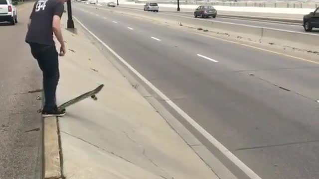 Skateboarding on the road