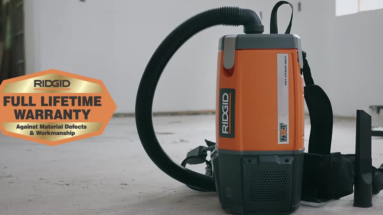 RIDGID? 6 Quart NXT Dry Backpack Vac