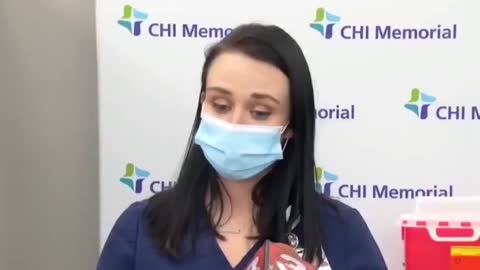 Nurse passes out on live tv after taking vaccine. Live Time stamp 00:33