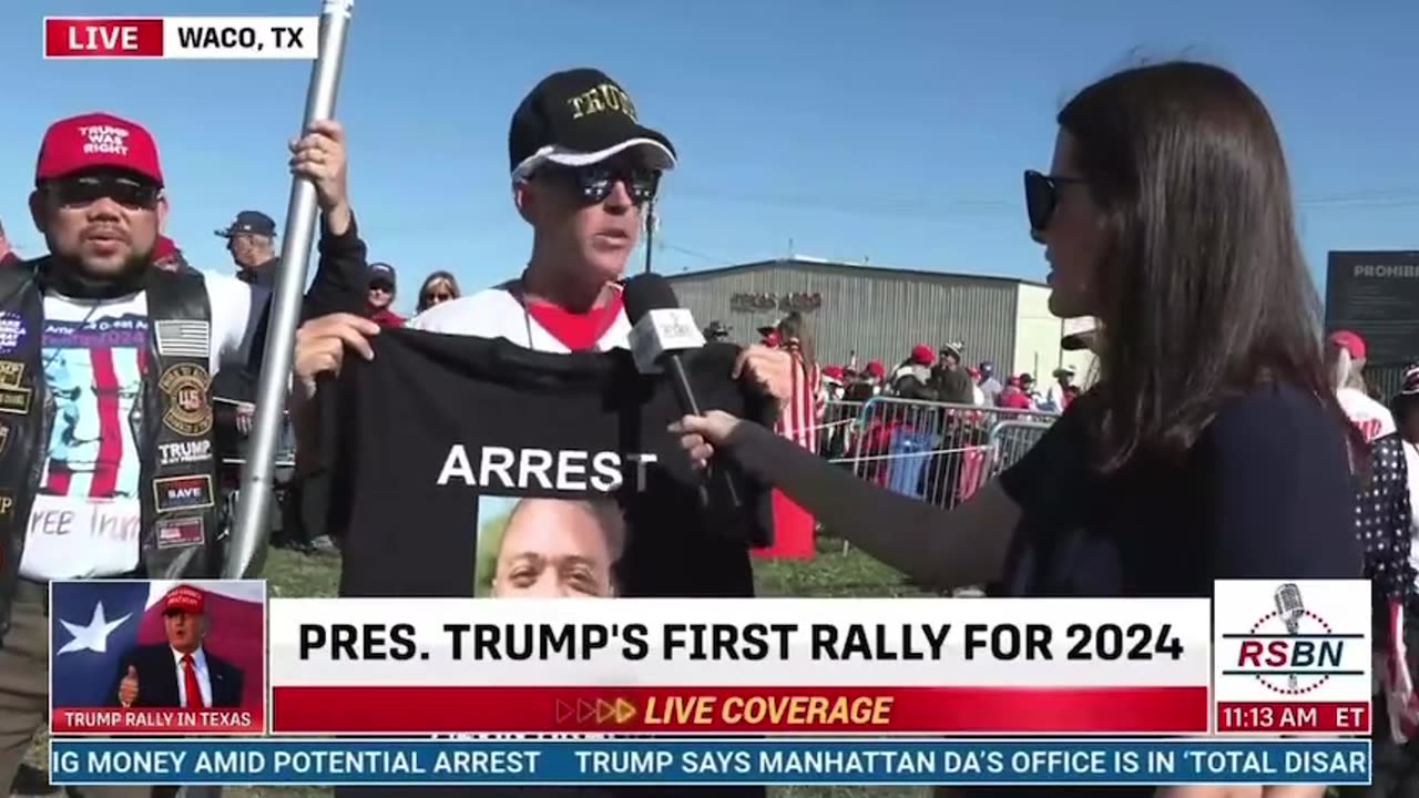 Man at Trump rally calls for the CITIZENS ARREST of Manhattan DA Alvin Bragg..