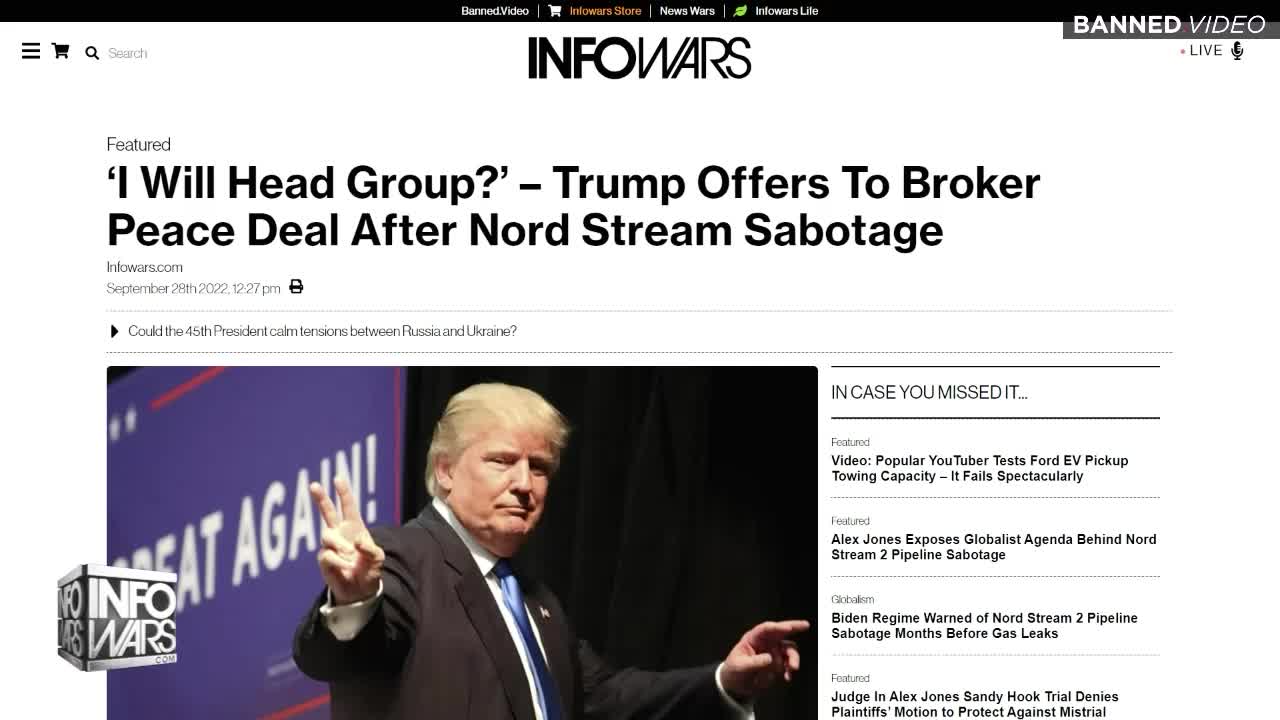 Alex Jones Show 09/28/22: Deep State Behind Nord Stream Bombing, WEF Calls for Censorship