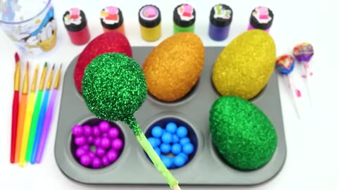 Relaxing video/making eggs🥚 lollipops 🍭🍭 and cars 🚗 by colours