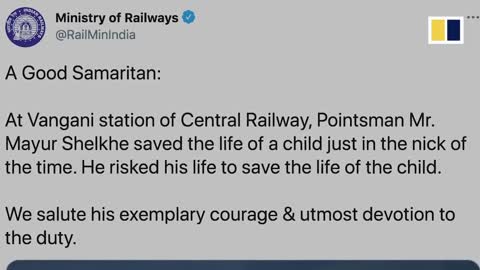 Heroic man saves young boy from oncoming train in India