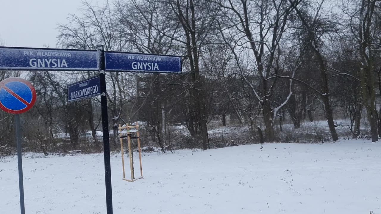 Wladyslaw Gnys' St. in front of Krakow's aviation museum