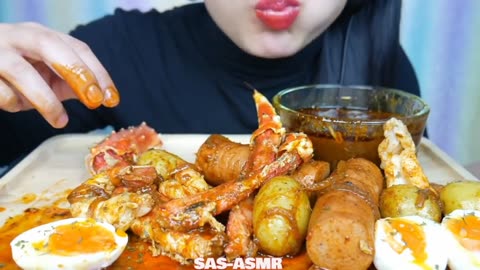 asmr spicy seafood