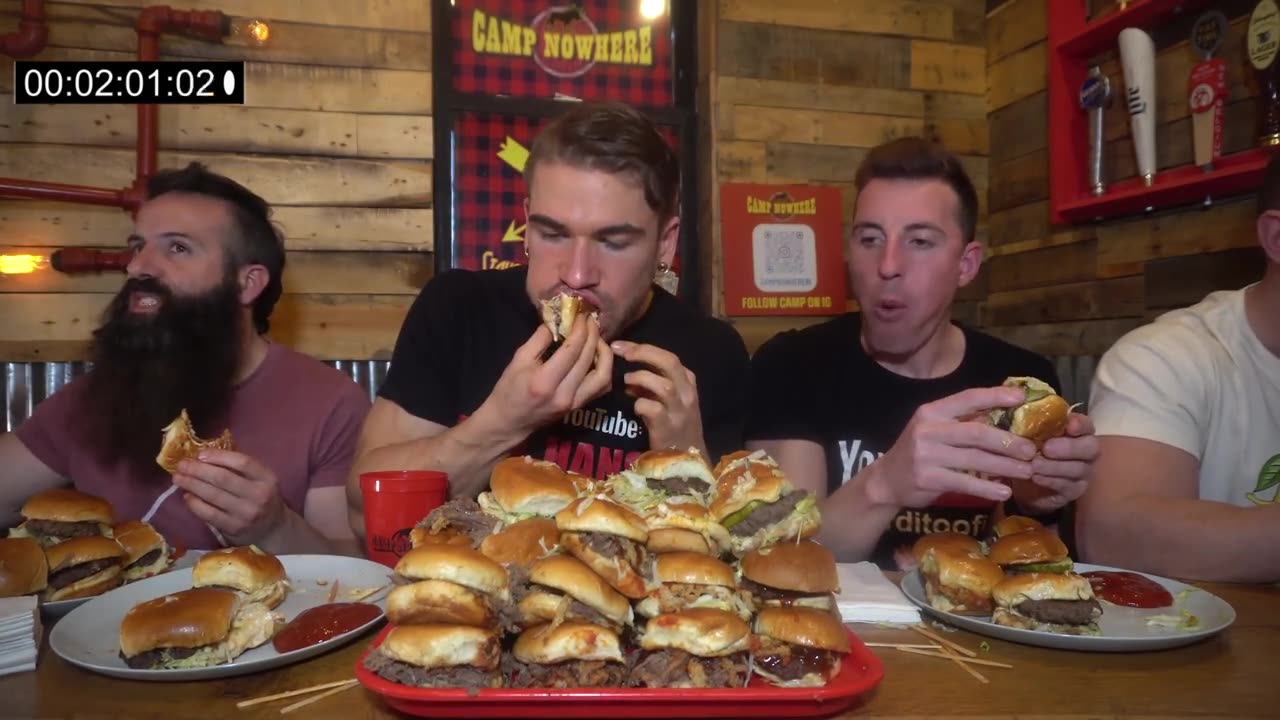 IMPOSSIBLE 100 BURGER CHALLENGE (25LB) | The Most Burgers | Crazy American Food Challenge