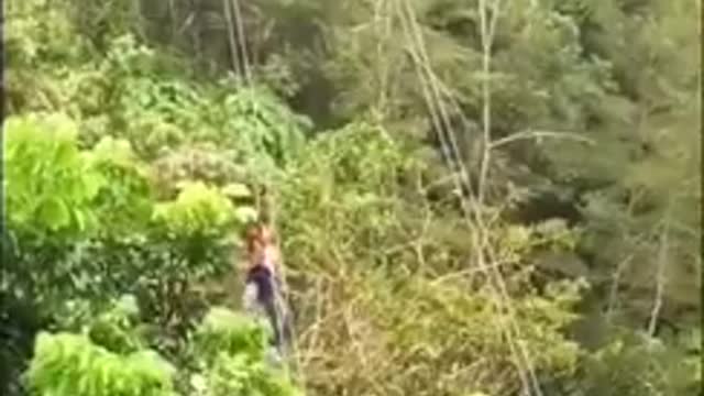 Two foreign tourist found themselves in a suspenseful situation .